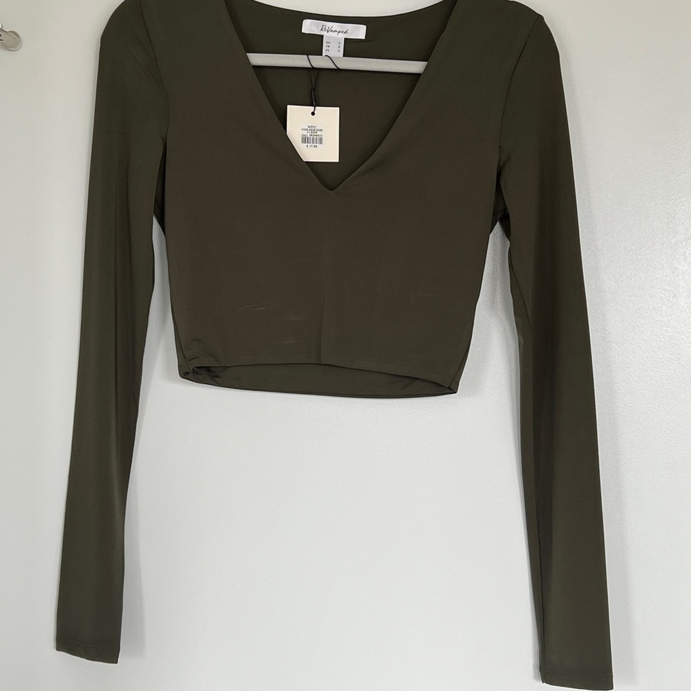 Olive Green Long Sleeve Top